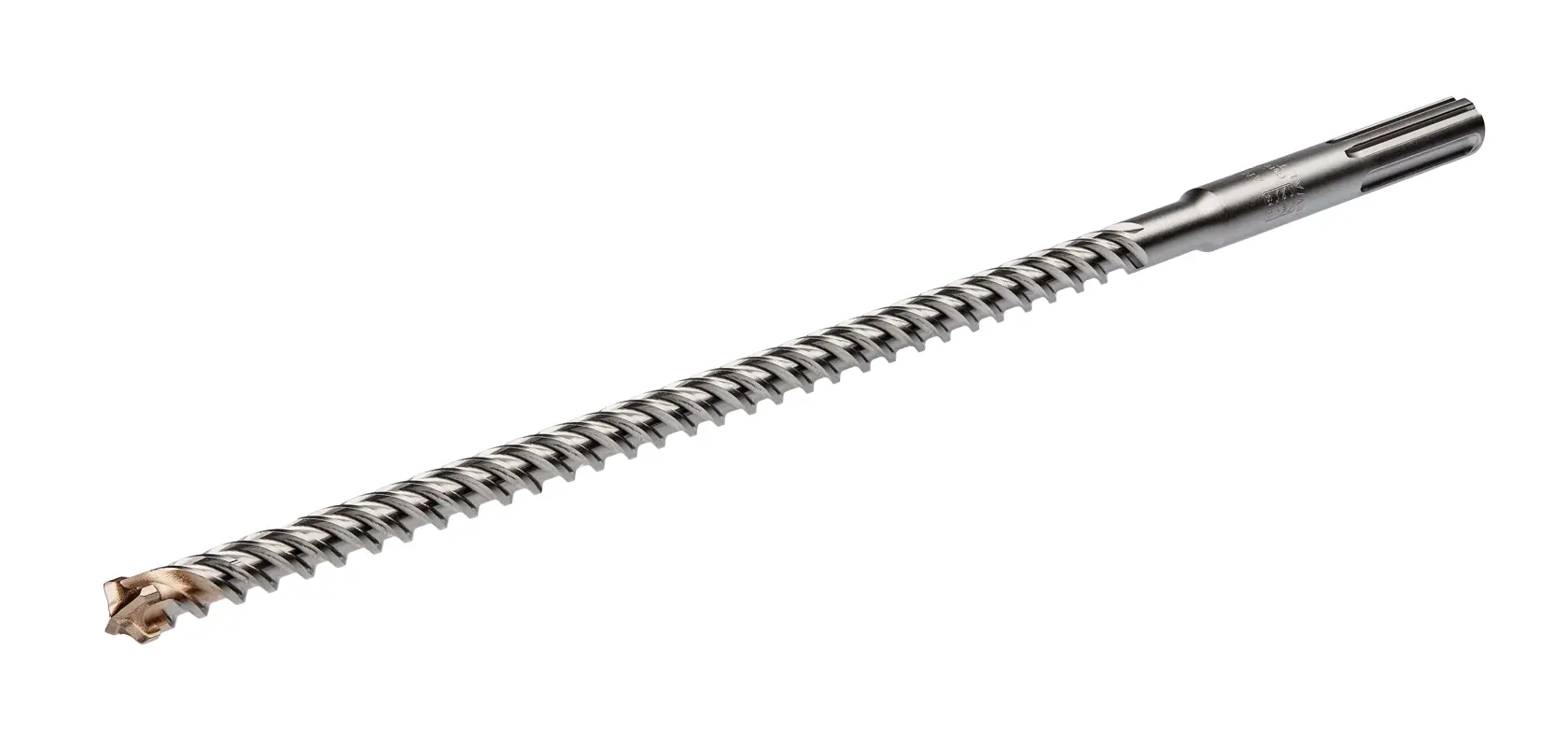 En lang DEWALT DT60810 SDS-bor med spiralspor, beregnet for krevende boring i betong og murverk.