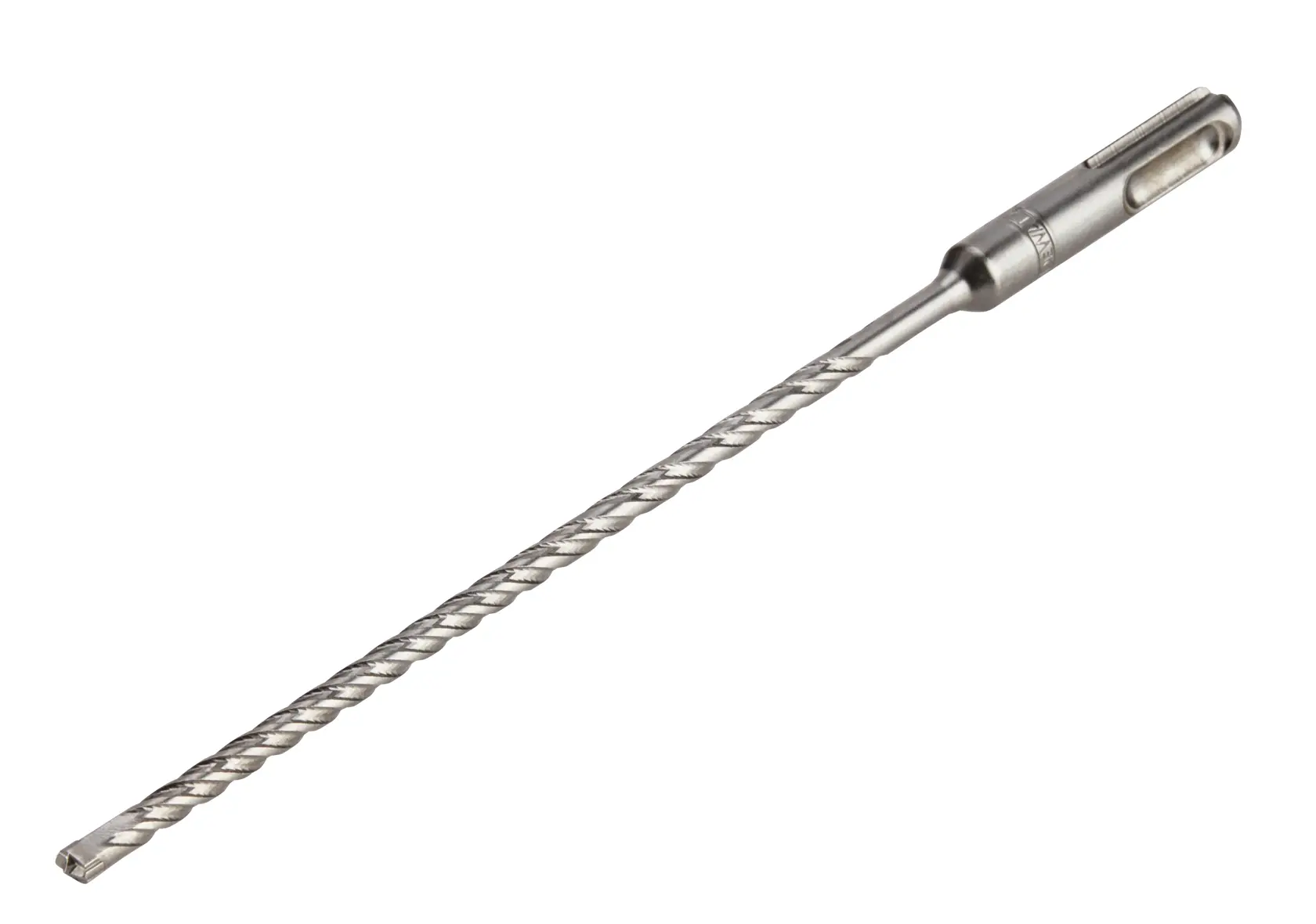 Et DEWALT DT8915 SDS-plus langt murbor med vridd skaft og flat spiss, designet for boring i betong, stein og murverksflater.